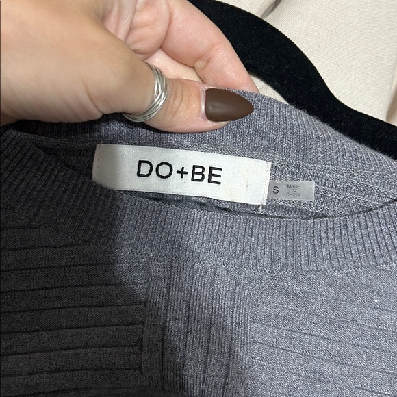 DO+BE Charcoal Ribbed Knit Top - Picture 2 of 2